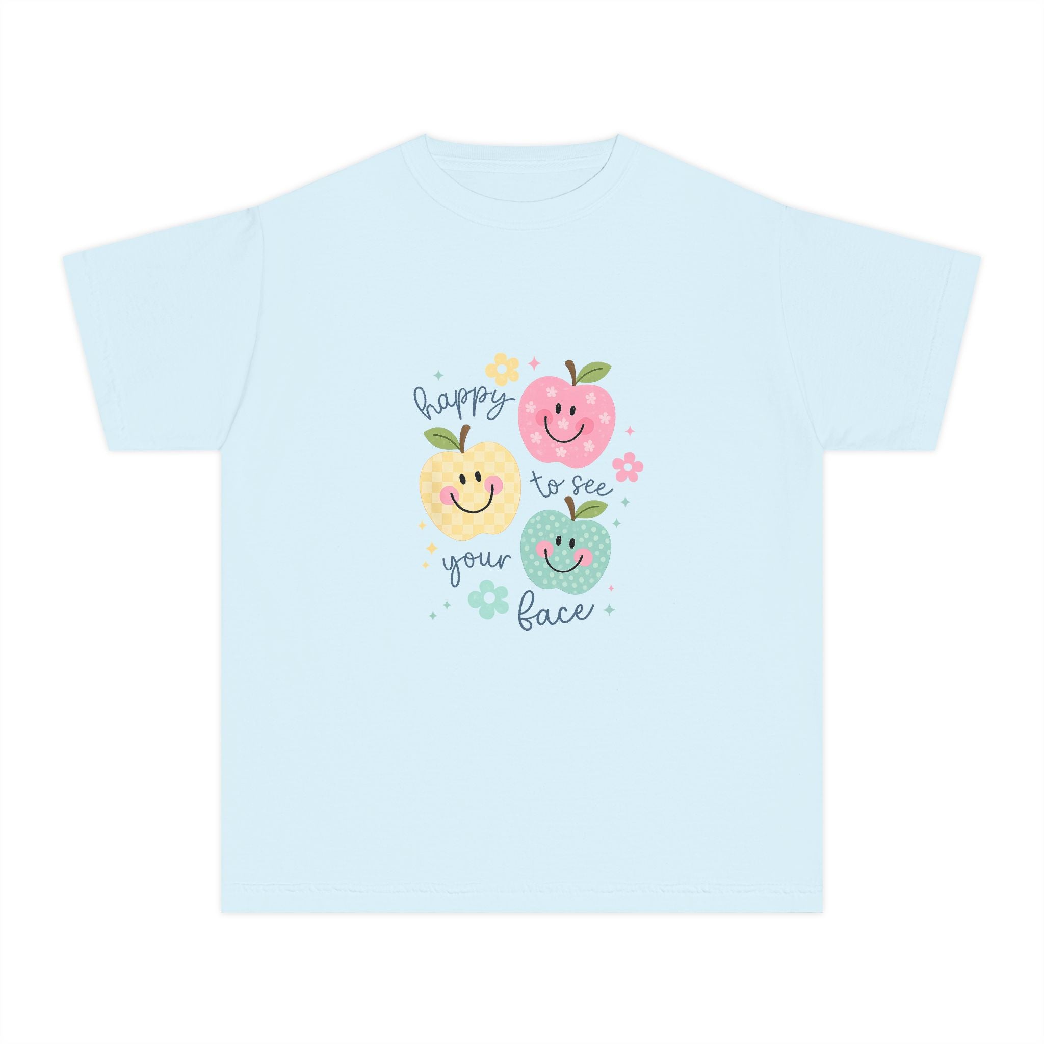 Youth Tee — Cute Fruit Smiles “Happy to See Your Face” Kids T-Shirt