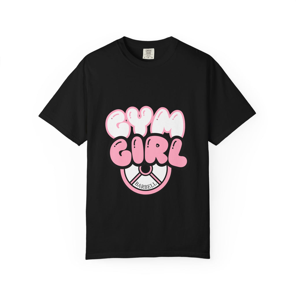 Gym Girl T-Shirt — Pink Barbell Fitness Tee