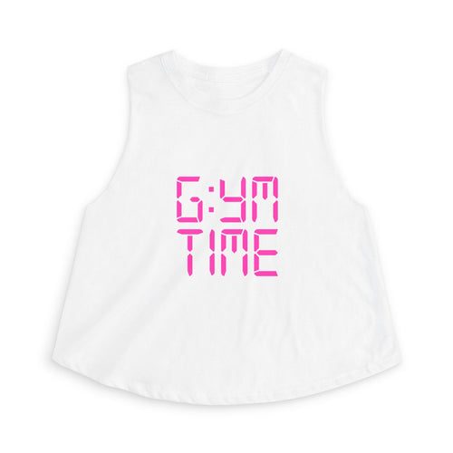 Pink 'Gym Time' Crop Tank