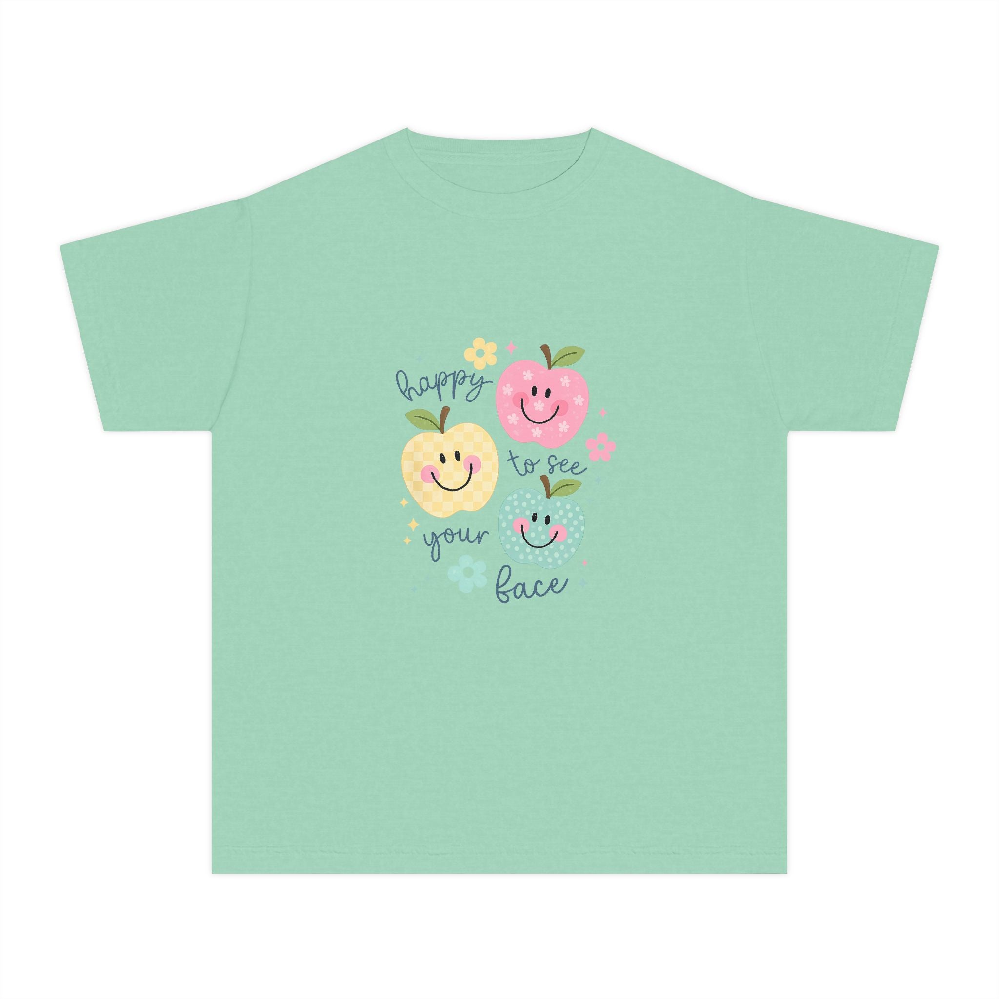 Youth Tee — Cute Fruit Smiles “Happy to See Your Face” Kids T-Shirt
