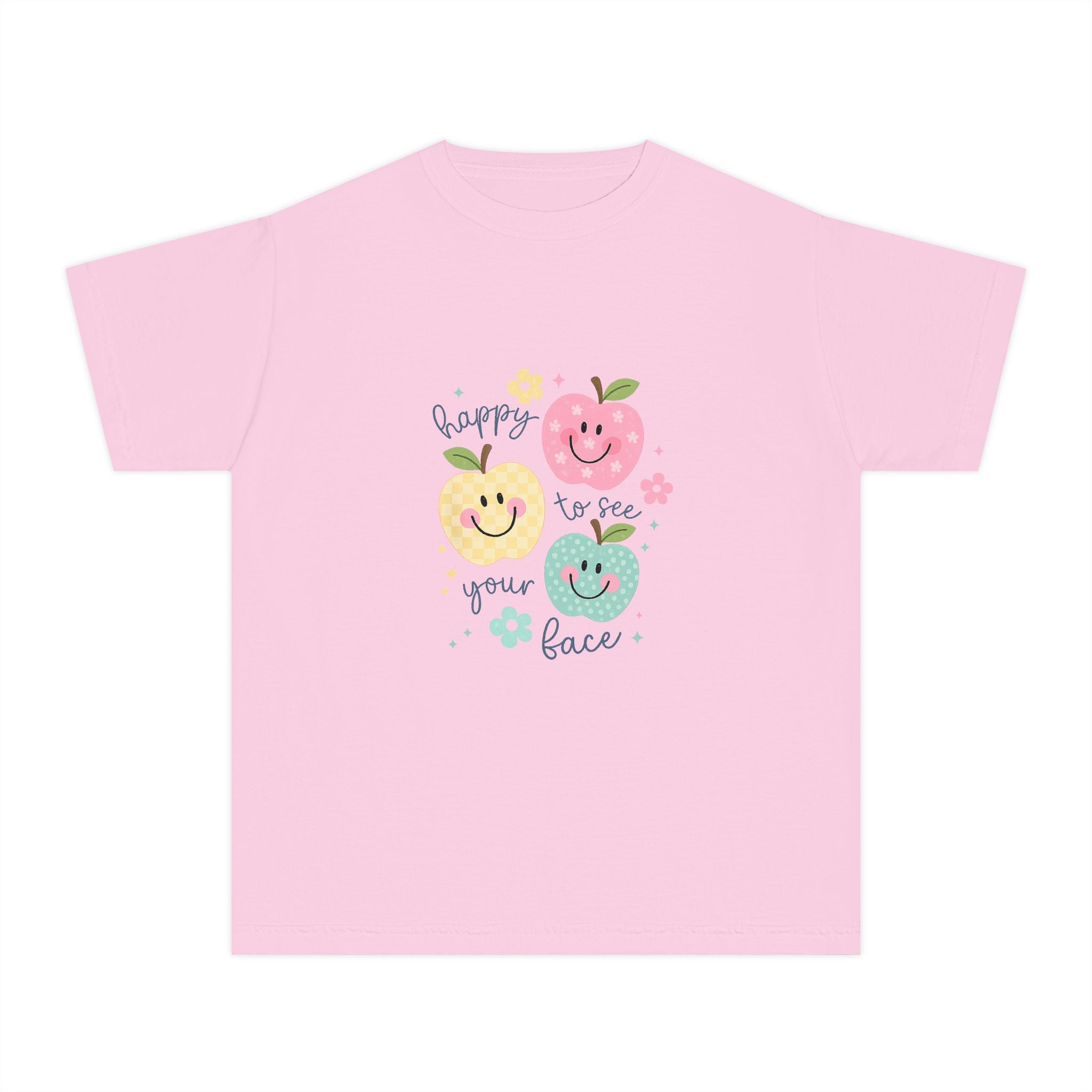 Youth Tee — Cute Fruit Smiles “Happy to See Your Face” Kids T-Shirt