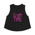 Crop Top — Pink 'Gym Time' Digital Clock Tank for Women