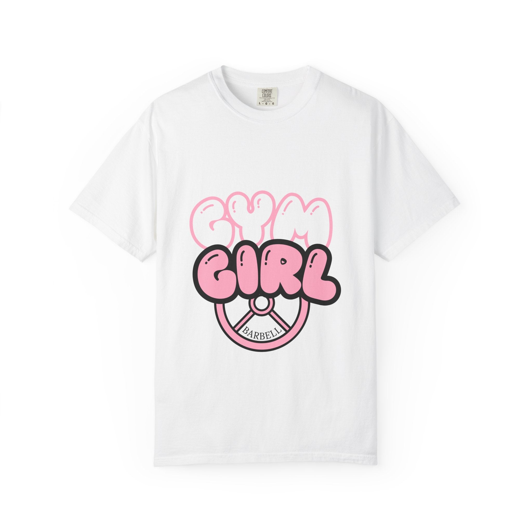 Gym Girl T-Shirt — Pink Barbell Fitness Tee