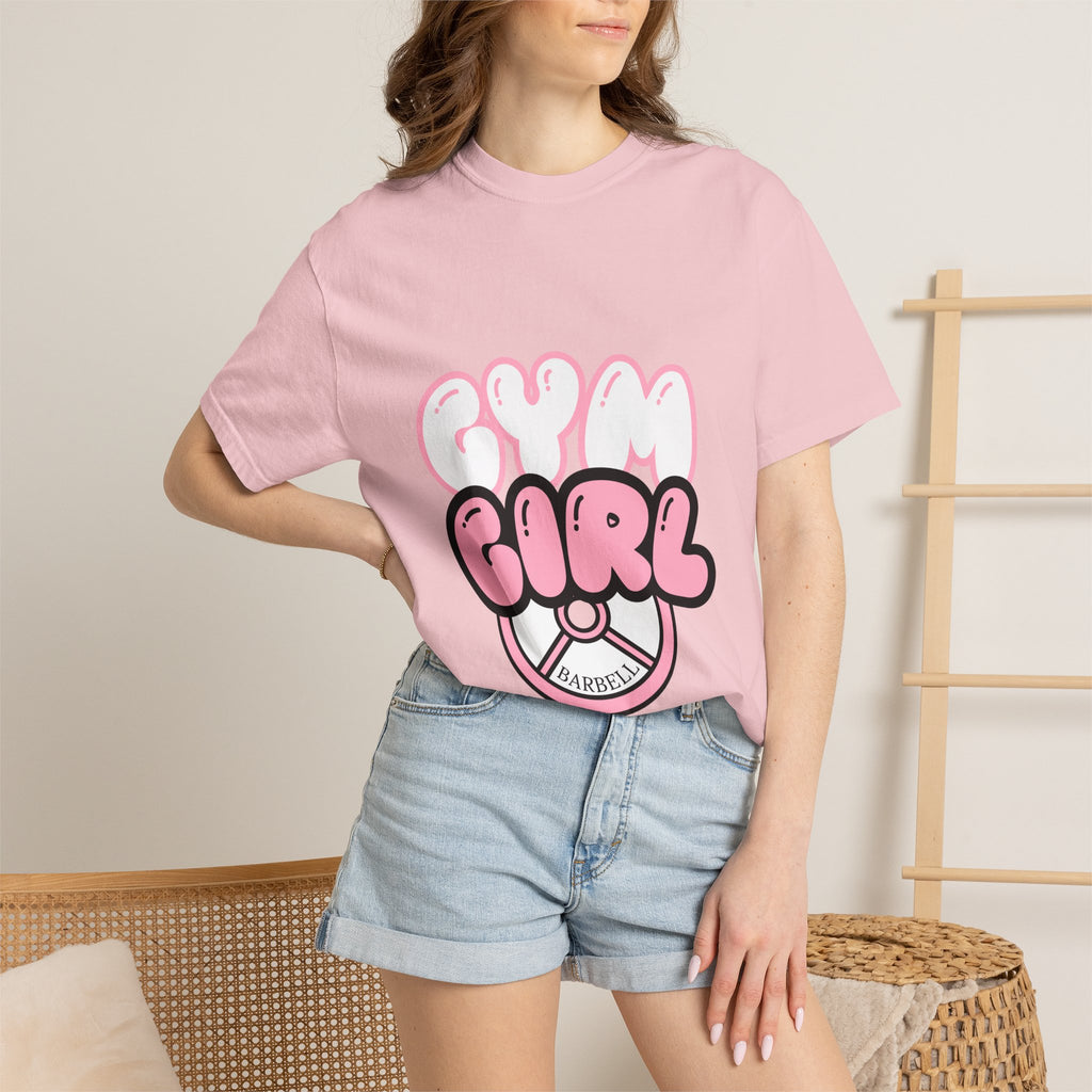 Gym Girl T-Shirt — Pink Barbell Fitness Tee