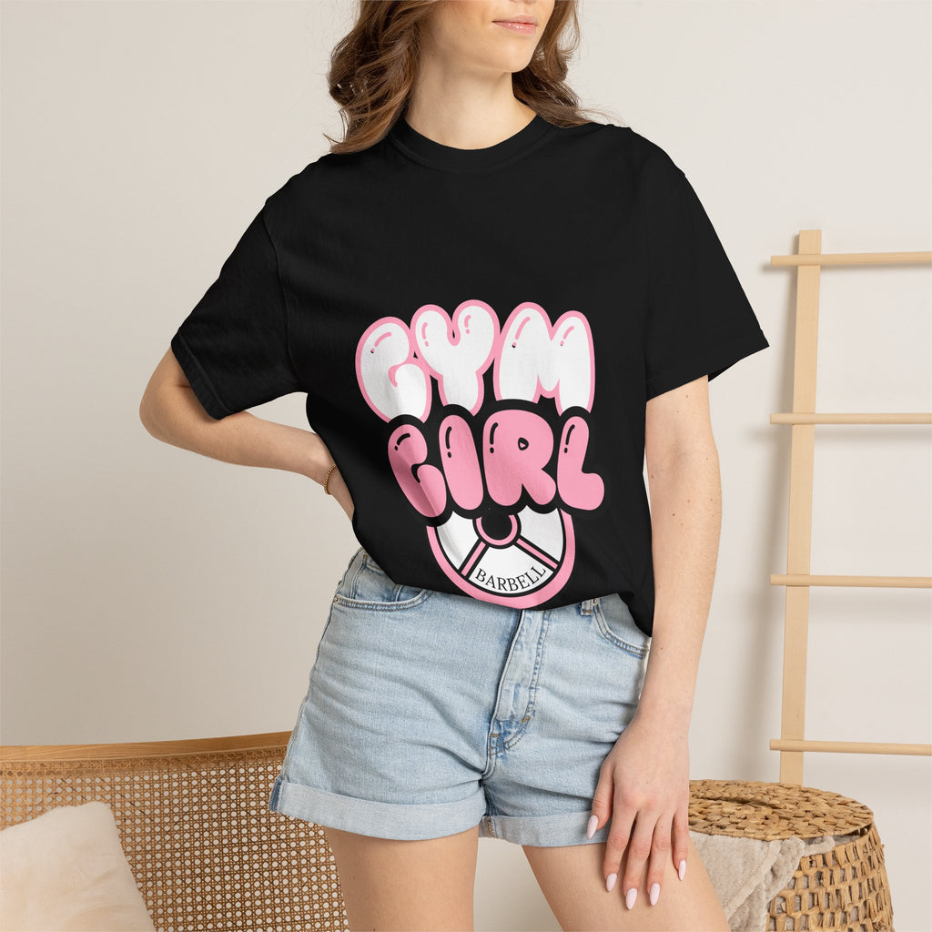 Gym Girl T-Shirt — Pink Barbell Fitness Tee